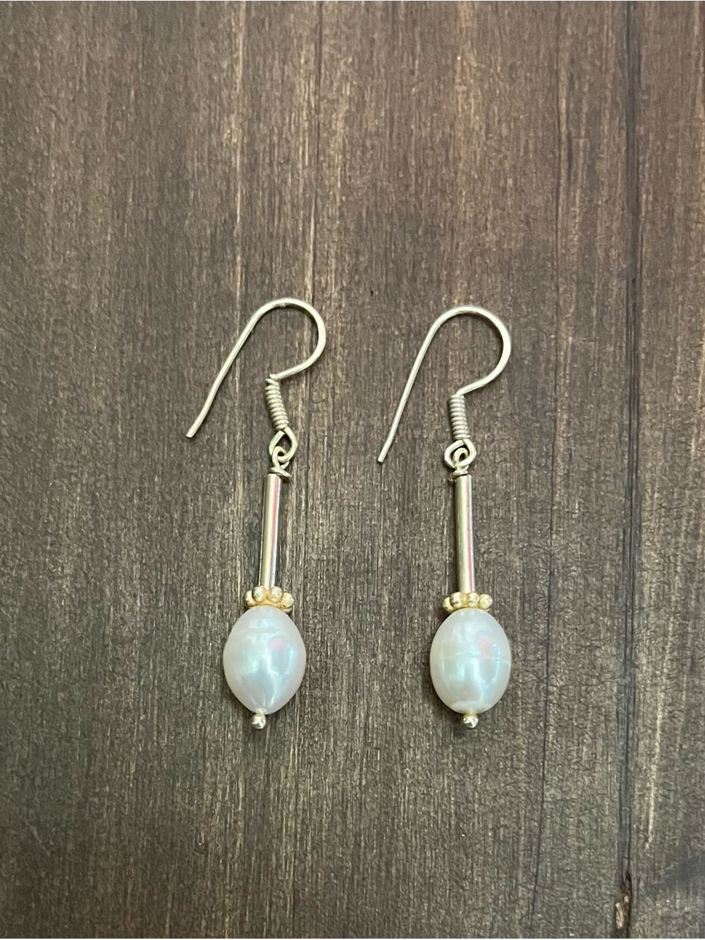 Vintage gold and Pearl Earrings